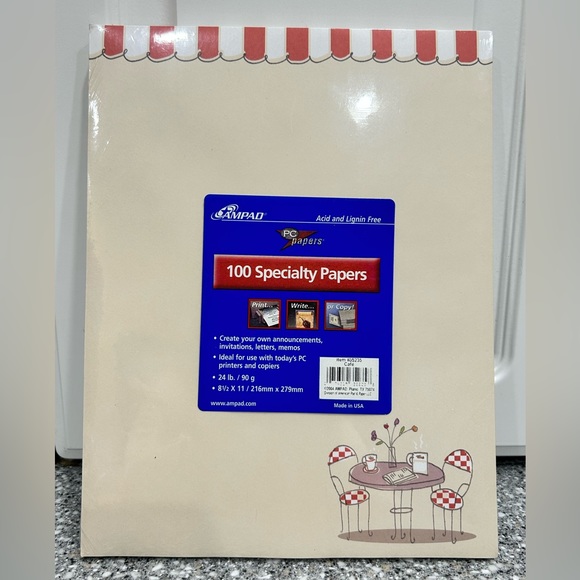 Ampad Cafe’ Computer Copy Specialty Paper w/ BBQ 🍗 Plates & Napkins Bundle - Picture 2 of 9